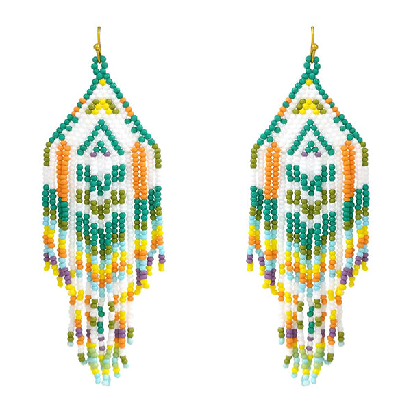 Seed Bead Fringe Earrings