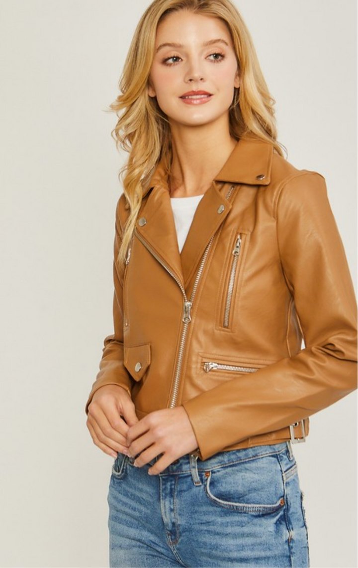 Vegan Leather Moto Jacket