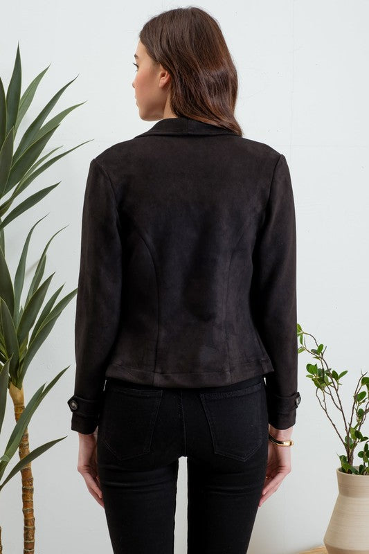 Vegan Suede Moto Jacket