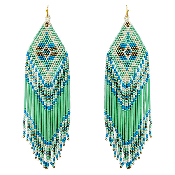 Seed Bead Fringe Earrings