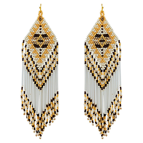 Seed Bead Fringe Earrings