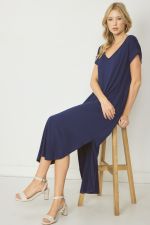 Jersey Knit Maxi Dress with Pockets