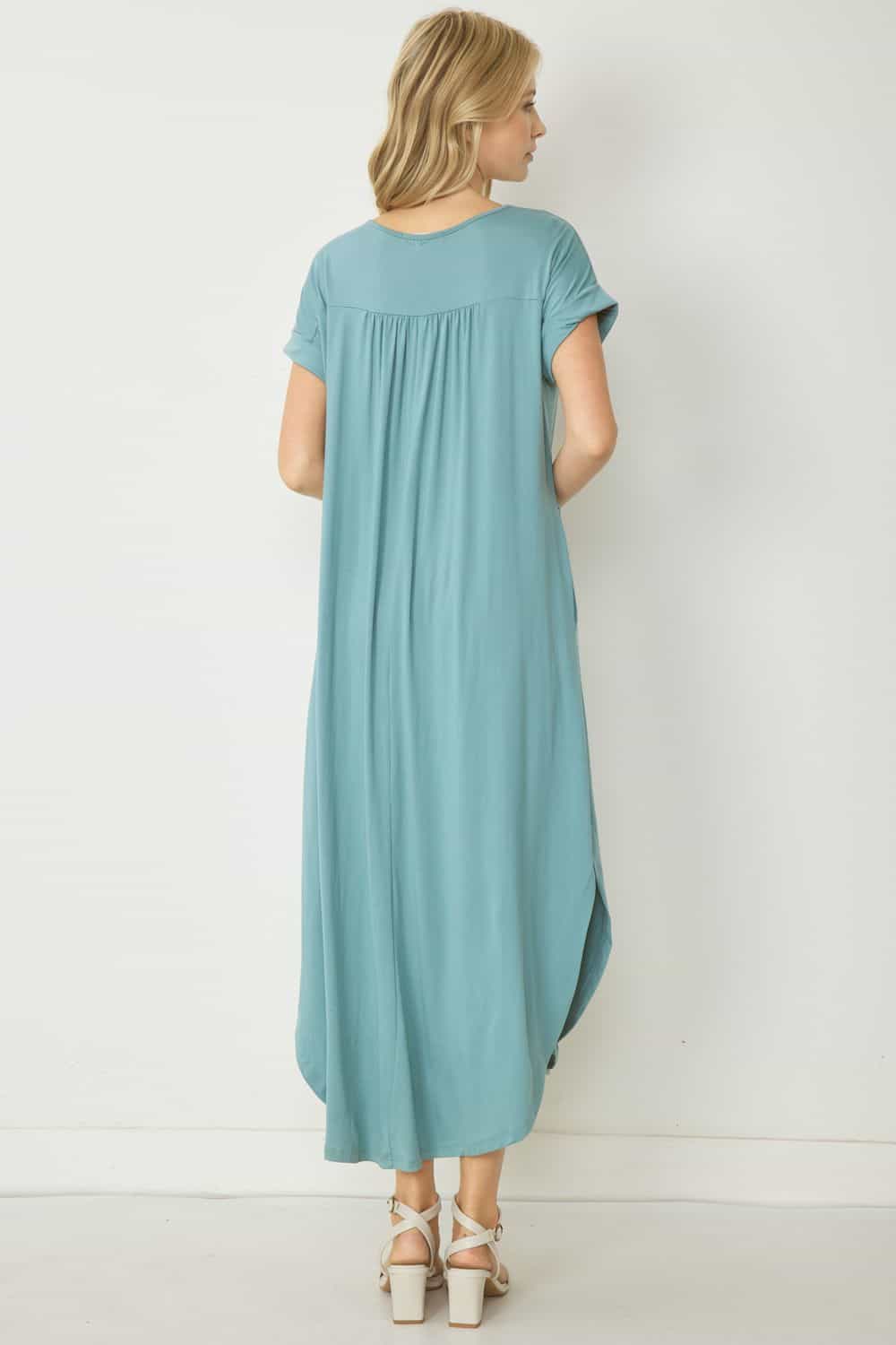 Jersey Knit Maxi Dress with Pockets